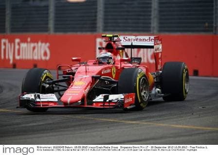 Singapore Grand Prix 17 - 20 September 2015 18.09.2015 - Free Practice 1, Kimi Raikkonen (FIN) Scuderia Ferrari SF15-T 