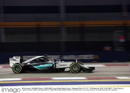 Singapore Grand Prix 17 - 20 September 2015 18.09.2015 - Free Practice 1, Lewis Hamilton (GBR) Mercedes AMG F1 W06 