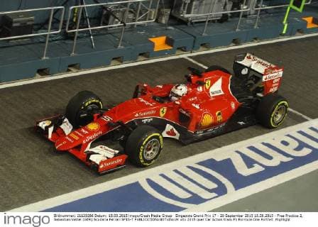 Singapore Grand Prix 17 - 20 September 2015 18.09.2015 - Free Practice 2, Sebastian Vettel (GER) Scuderia Ferrari SF15-T 