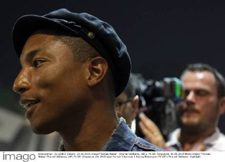 Pharrell Williams, VIP,s, F1 GP, Singapore, 18.09.2015 Photo:mspb Thomas Melzer Pharrell Williams, VIP, F1 GP, Singapore