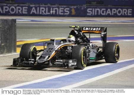 Sergio Perez, Sahara Force India F1, formula 1 GP, Singapore, 18.09.2015 Photo:mspb Thomas Melzer Sergio Perez, formula 1 GP, Singapore