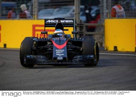 Singapore Grand Prix 17 - 20 September 2015 19.09.2015 - Free Practice 3, Fernando Alonso (ESP) McLaren Honda MP4-30 