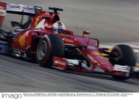 Singapore Grand Prix 17 - 20 September 2015 19.09.2015 - Free Practice 3, Sebastian Vettel (GER) Scuderia Ferrari SF15-T 