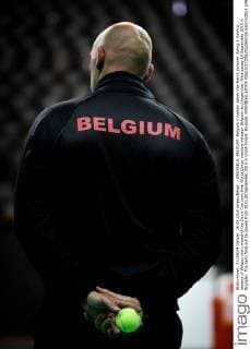 - BRUSSELS, BELGIUM: Belgium s captain Johan Van Herck pictured during a training session of Belgian team ahead of the Davis Cup semi final World Group meeting between Belgium and Argentina, Wednesday 16 September 2015 in Brussels. The semi final will be played from 18 to 20 September 2015 in Vorst-Forest, Brussels VIRGINIExLEFOUR  x04703437x