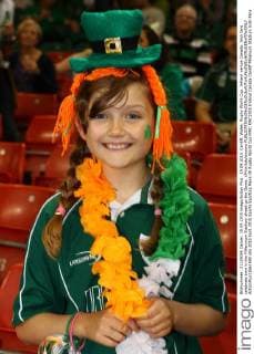 19.09.2015. Cardiff, Wales. Rugby World Cup. Ireland versus Canada. Irish fans celebrate time in the Millennium Stadium ahead go the Game. xPhilxHutchinsonx  ActionPlus11661840