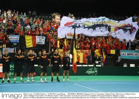- BRUSSELS, BELGIUM: Belgian Kimmer Coppejans, Belgian Ruben Bemelmans, Belgian Steve Darcis, Belgian David Goffin and Belgian captain Johan Van Herck pictured at the start of a doubles tennis game between Belgium s Steve Darcis and Ruben Bemelmans versus Argentina s Leonardo Mayer and Carlos Berlocq, the third game in the Davis Cup semi final World Group meeting between Belgium and Argentina, Saturday 19 September 2015 in Vorst-Forest, Brussels. VIRGINIExLEFOUR  x04703445x