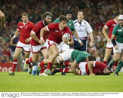 Rugby Union - 2015 Rugby World Cup - Pool D: Ireland vs. Canada DTH van der Merwe of Canada attacks at the Millennium Stadium. COLORSPORT WINSTON BYNORTH 