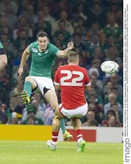 Rugby Union - 2015 Rugby World Cup - Pool D: Ireland vs. Canada Paul O Connell of Ireland volleys the ball, fly kick, at the Millennium Stadium. COLORSPORT WINSTON BYNORTH 