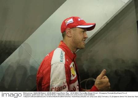 19.09.2015. Marina Bay Street Circuit , Singapore, Formula One Grand Prix of Singapore, qualification day. Scuderia Ferrari - Sebastian Vettel wins pole position xLeannexBoonx  ActionPlus11661955