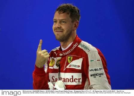 Singapore Grand Prix 17 - 20 September 2015 19.09.2015 - Qualifying, Sebastian Vettel (GER) Scuderia Ferrari SF15-T pole position 