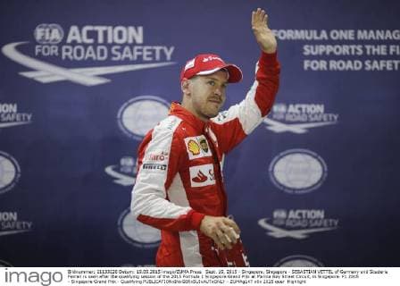 Sept. 19, 2015 - Singapore, Singapore - SEBASTIAN VETTEL of Germany and Scuderia Ferrari is seen after the qualifying session of the 2015 Formula 1 Singapore Grand Prix at Marina Bay Street Circuit, in Singapore. F1 2015 - Singapore Grand Prix - Qualifying - ZUMAg147