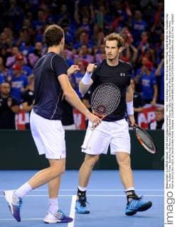 Tennis - 2015 Davis Cup - World Group Semi-Final: Great Britain vs. Australia Day Two . Rubber Three: Doubles Andy Murray (GB) and Jamie Murray (GB) vs. Sam Groth (Aus) and Lleyton Hewitt (Aus). Great Britain s Andy Murray during the match, at the Emirates Arena, Glasgow. COLORSPORT JANE BARLOW 