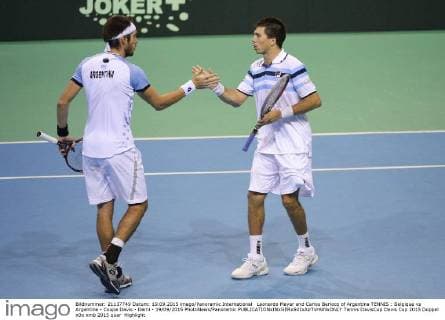 Leonardo Mayer and Carlos Berlocq of Argentina TENNIS : Belgique vs Argentine - Coupe Davis - Demi - 19 09 2015 PhotoNews Panoramic 