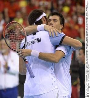 Leonardo Mayer and Carlos Berlocq of Argentina TENNIS : Belgique vs Argentine - Coupe Davis - Demi - 19 09 2015 PhotoNews Panoramic 