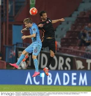 Turkey superlig match between Trabzonspor and Galatasaray at Avni Aker Stadium in Trabzon on September 19,2015. Final Score: Trabzonspor 0 - Galatasaray 1 Pictured: Marko Marin of Trabzonspor and Bilal Kisa of Galatasaray. 