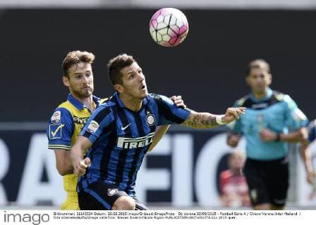 Db Verona 20 09 2015 - Football Serie A Chievo Verona-Inter Mailand foto xDanielexBuffa Image nella foto: Stevan Jovetic-Nicola Rigoni 