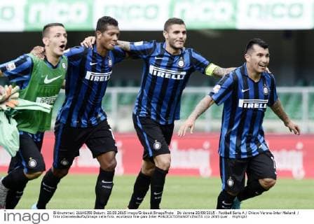 Db Verona 20 09 2015 - Football Serie A Chievo Verona-Inter Mailand foto xDanielexBuffa Image nella foto: esultanza fine gara Inter 