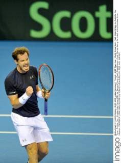 Tennis - 2015 Davis Cup - World Group Semi-Final: Great Britain vs. Australia Day Three . Rubber Four: Singles Andy Murray (GB) vs. Bernard Tomic (Aus). Great Britain s Andy Murray during the match at the Emirates Arena, Glasgow. COLORSPORT JANE BARLOW 