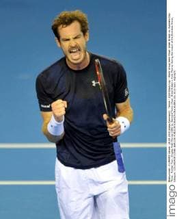 Tennis - 2015 Davis Cup - World Group Semi-Final: Great Britain vs. Australia Day Three . Rubber Four: Singles Andy Murray (GB) vs. Bernard Tomic (Aus). Great Britain s Andy Murray during the match at the Emirates Arena, Glasgow. COLORSPORT JANE BARLOW 