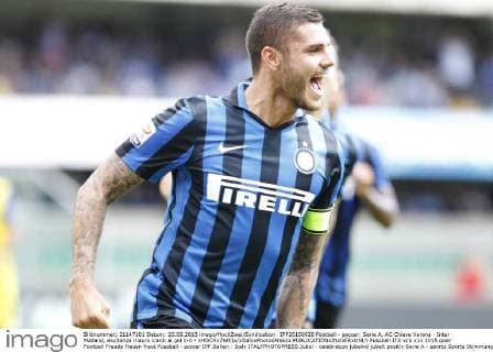 IPP20150920 Football - soccer: Serie A, AC Chievo Verona - Inter Mailand, esultanza mauro icardi al gol 1-0 - xHOCHxZWEIx xItalyxPhotoxPressx 