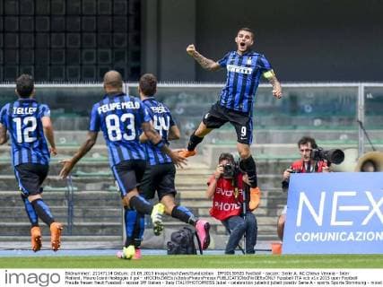 IPP20150920 Football - soccer: Serie A, AC Chievo Verona - Inter Mailand, Mauro Icardi festeggia il gol - xHOCHxZWEIx xItalyxPhotoxPressx 