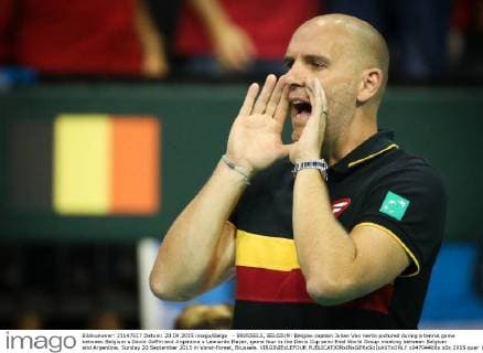 - BRUSSELS, BELGIUM: Belgian captain Johan Van Herck pictured during a tennis game between Belgium s David Goffin and Argentina s Leonardo Mayer, game four in the Davis Cup semi final World Group meeting between Belgium and Argentina, Sunday 20 September 2015 in Vorst-Forest, Brussels. VIRGINIExLEFOUR  x04704408x