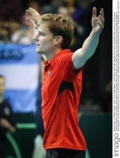 - BRUSSELS, BELGIUM: Belgian David Goffin celebrates after winning a tennis game between Belgium s David Goffin and Argentina s Leonardo Mayer, game four in the Davis Cup semi final World Group meeting between Belgium and Argentina, Sunday 20 September 2015 in Vorst-Forest, Brussels. VIRGINIExLEFOUR  x04704460x