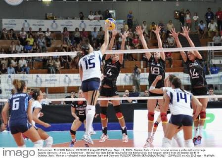 Sept. 19, 2015 - Naples, Italy - Italian national women s volleyball scrimmage against Germany 19 and 20 September , the last two tests before leaving for the Netherlands and Belgium where from 26 September to 4 October. Italy: Women s volleyball match between Italy and Germany - ZUMAp133