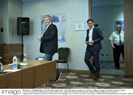 New CRO soccer manager is Ante Cacic - Zagreb, Croatia 21.09.2015., Zagreb, Croatia - In the hall of the hotel Doubletree by Hilton held a press conference PK Pressekonferenz the Croatian Football Federation to which the President Davor Suker announced the name of the new manager. New manager and coach is Ante Cacic.  SanjinxStrukic PIXSELL