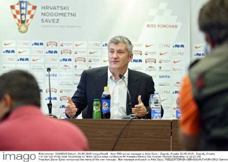 New CRO soccer manager is Ante Cacic - Zagreb, Croatia 21.09.2015., Zagreb, Croatia - In the hall of the hotel Doubletree by Hilton held a press conference PK Pressekonferenz the Croatian Football Federation to which the President Davor Suker announced the name of the new manager. New manager and coach is Ante Cacic.  SanjinxStrukic PIXSELL