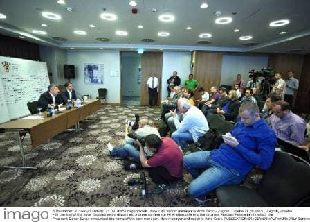 New CRO soccer manager is Ante Cacic - Zagreb, Croatia 21.09.2015., Zagreb, Croatia - In the hall of the hotel Doubletree by Hilton held a press conference PK Pressekonferenz the Croatian Football Federation to which the President Davor Suker announced the name of the new manager. New manager and coach is Ante Cacic.  SanjinxStrukic PIXSELL