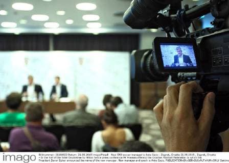 New CRO soccer manager is Ante Cacic - Zagreb, Croatia 21.09.2015., Zagreb, Croatia - In the hall of the hotel Doubletree by Hilton held a press conference PK Pressekonferenz the Croatian Football Federation to which the President Davor Suker announced the name of the new manager. New manager and coach is Ante Cacic.  SanjinxStrukic PIXSELL