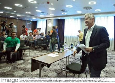 New CRO soccer manager is Ante Cacic - Zagreb, Croatia 21.09.2015., Zagreb, Croatia - In the hall of the hotel Doubletree by Hilton held a press conference PK Pressekonferenz the Croatian Football Federation to which the President Davor Suker announced the name of the new manager. New manager and coach is Ante Cacic.  SanjinxStrukic PIXSELL