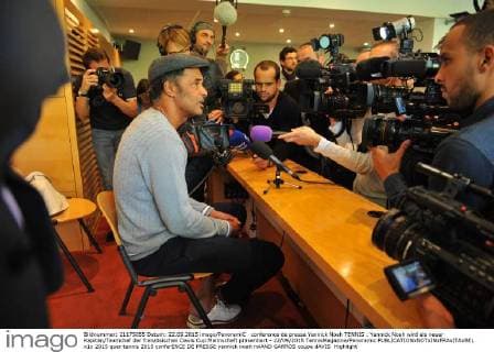 conference de presse Yannick Noah TENNIS : Yannick Noah wird als neuer Kapitän Teamchef der französischen Davis Cup Mannschaft präsentiert - 22 09 2015 TennisMagazine Panoramic 