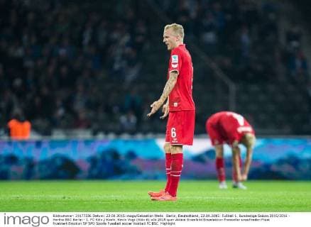 Berlin, Deutschland, 22.09.2015: Fußball 1. Bundesliga Saison 2015 2016 - Hertha BSC Berlin - 1. FC Köln Koeln. Kevin Vogt (Köln 6)