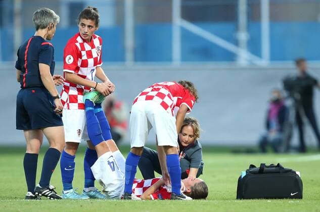 Qualification for UEFA Women s EURO 2017, Croatia - Germany 22.09.2015., Zagreb, Croatia - Qualification for UEFA Women s EURO 2017, group 5, Croatia - Germany. Maja Joscak, Ivana Maltasic.  SanjinxStrukic PIXSELL