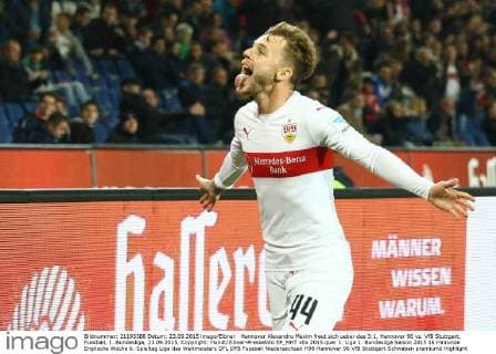 Hannover Alexandru Maxim freut sich ueber das 3:1, Hannover 96 vs. VfB Stuttgart, Fussball, 1. Bundesliga, 23.09.2015, Copyright: Hundt Eibner-Pressefoto EP_MHT
