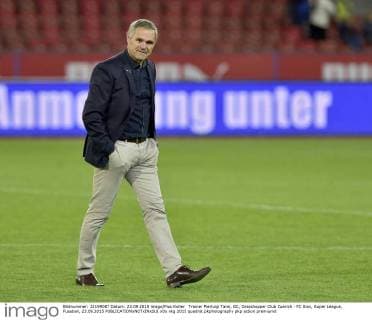 Trainer Pierluigi Tami, GC, Grasshopper Club Zuerich - FC Sion, Super League, Fussball, 23.09.2015 