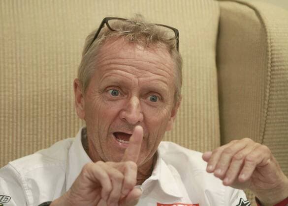 NEW DELHI, INDIA - SEPTEMBER 25: Legendary motorcycle racer Kevin Schwantz during an interview with Hindustan Times, on September 25, 2015 in New Delhi, India. Schwantz is in India to attend the Suzuki Gixxer finale that will be held on September 26th, 2015 at the Buddh International Circuit. (Photo by Sanjeev Verma Hindustan Times ) Legendary Motorcycle Racer Kevin Schwantz Visits India