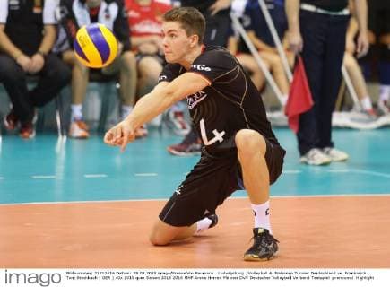 Ludwigsburg , Volleyball 4- Nationen Turnier Deutschland vs. Frankreich , Tom Strohbach ( GER )