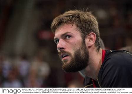 25.09.2015, MHP Arena, Ludwigsburg Volleyball, 4-Nationen-Turnier, Deutschland vs. Frankreich Philipp Collin ( 20 GER)