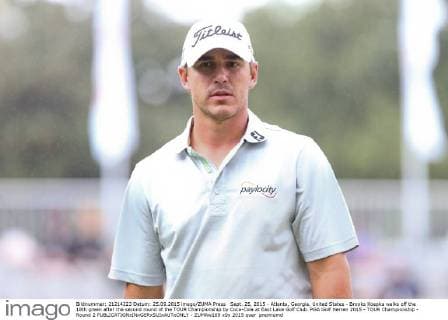 Sept. 25, 2015 - Atlanta, Georgia, United States - Brooks Koepka walks off the 18th green after the second round of the TOUR Championship by Coca-Cola at East Lake Golf Club. PGA Golf Herren 2015 - TOUR Championship - Round 2 - ZUMAw109