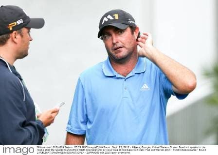 Sept. 25, 2015 - Atlanta, Georgia, United States - Steven Bowditch speaks to the media after the second round of the TOUR Championship by Coca-Cola at East Lake Golf Club. PGA Golf Herren 2015 - TOUR Championship - Round 2 - ZUMAw109