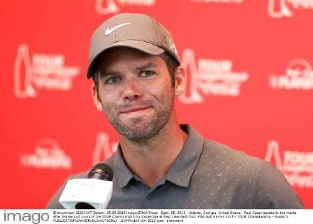 Sept. 25, 2015 - Atlanta, Georgia, United States - Paul Casey speaks to the media after the second round of the TOUR Championship by Coca-Cola at East Lake Golf Club. PGA Golf Herren 2015 - TOUR Championship - Round 2 - ZUMAw109