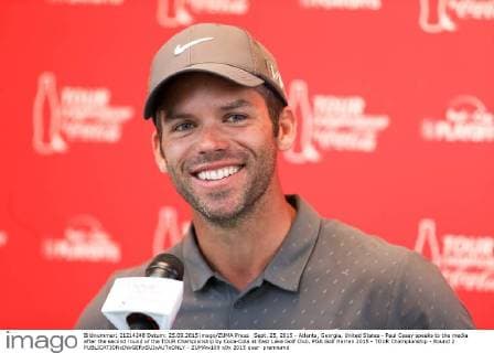 Sept. 25, 2015 - Atlanta, Georgia, United States - Paul Casey speaks to the media after the second round of the TOUR Championship by Coca-Cola at East Lake Golf Club. PGA Golf Herren 2015 - TOUR Championship - Round 2 - ZUMAw109