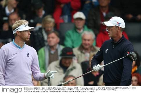 GOLF - Porsche European Open 2015 BAD GRIESBACH,GERMANY,26.SEP.15 - GOLF - European Tour, Porsche European Open, Golf Resort Bad Griesbach. Image shows Richard Green (AUS) and Be Evans (GBR). GEPAxpictures xAndreasxPranter
