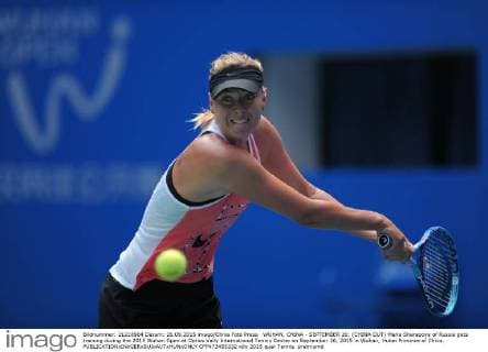 WUHAN, CHINA - SEPTEMBER 26: (CHINA OUT) Maria Sharapova of Russia gets training during the 2015 Wuhan Open at Optics Vally International Tennis Center on September 26, 2015 in Wuhan, Hubei Province of China.  CFP473455332 