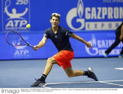 tennis. St. Petersburg Open 2015. Sibur Arena. Joao SOUSA (POR)-DOMINIC THIEM (Austria) .