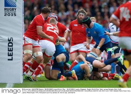 26.09.2015. Leeds, England. Rugby World Cup. Italy versus Canada. Italy fight for try. xTimxWilliamsx  ActionPlus11664702