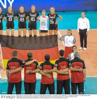 Eurovolley 2015 Czech Rep. vs Romania Eindhoven The Netherlands 26th September 2015 Eurovolley 2015 Germany vs Serbia Serbia win the game three sets to zero. German national anthem 
